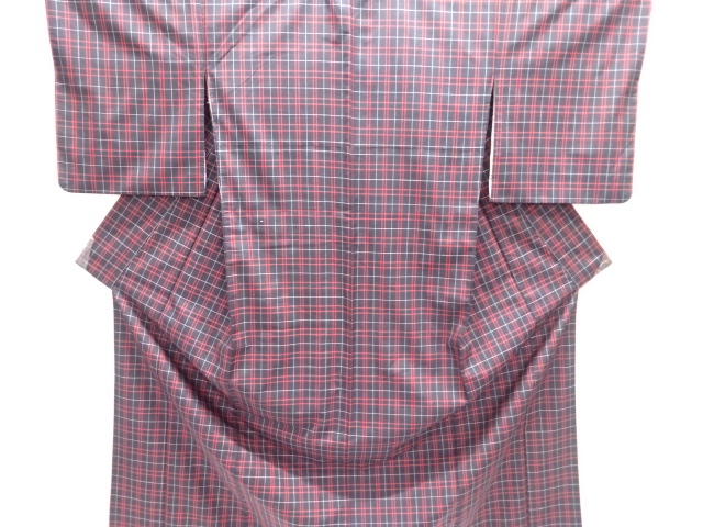 JAPANESE KIMONO / YONEZAWA TSUMUGI / WOVEN GRID